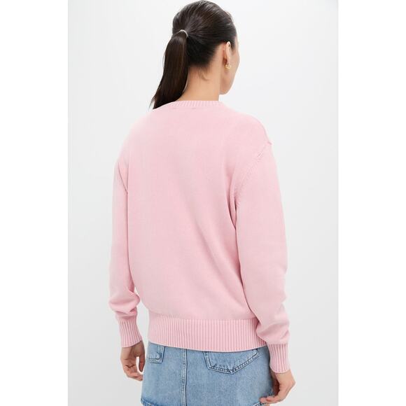 TUCKERNUCK Pink Stone Washed Cotton Anne Crewneck Sweater Size XL NWT - Picture 2 of 6
